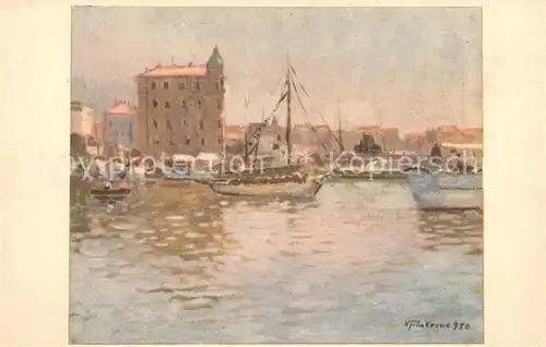 AK / Ansichtskarte Split_Spalato Hafenpartie Kuenstlerkarte Split_Spalato