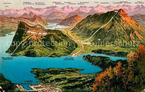 AK / Ansichtskarte Buergenstock_Vierwaldstaettersee Panoramakarte Buergenstock