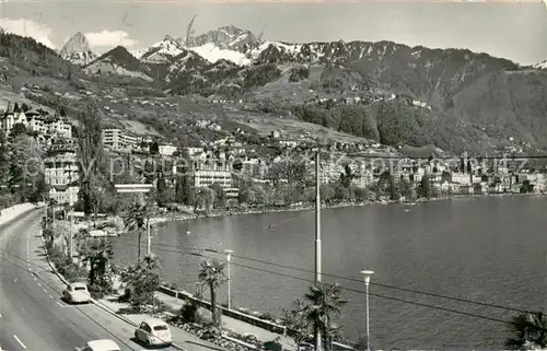 AK / Ansichtskarte Clarens__Montreux_VD Vue sur les Rochers de Naye et Dent de Jaman 