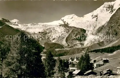 AK / Ansichtskarte Saas Fee mit Allalinhorn Alphubel Taeschhorn Saas Fee