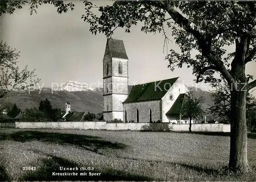 AK / Ansichtskarte Uznach Kreuzkirche mit Speer Uznach