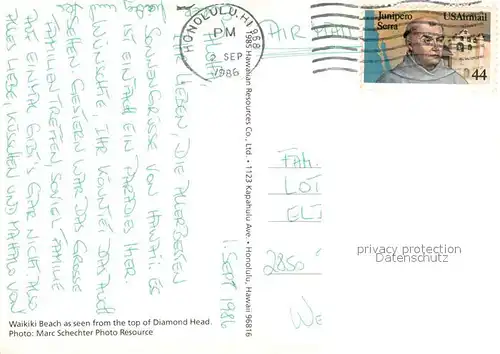 AK / Ansichtskarte Waikiki Beach as seen from the top of Diamond Head 