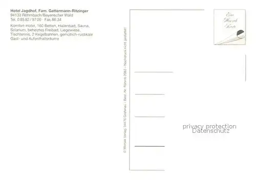 AK / Ansichtskarte Roehrnbach Hotel Jagdhof Gastraeume Hallenbad Roehrnbach