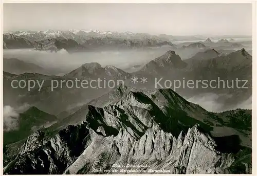 AK / Ansichtskarte Saentis_AR Blick von der Bergstation auf Berner Alpen Saentis_AR