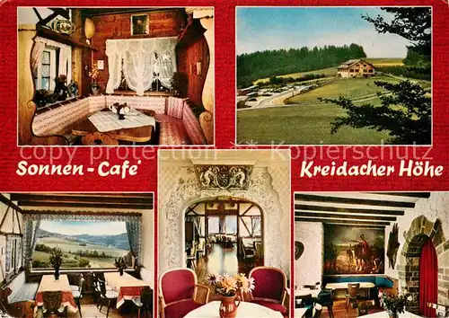 AK / Ansichtskarte Waldmichelbach Sonnen Cafe Kreidacher Hoehe Gastraeume Panorama Waldmichelbach