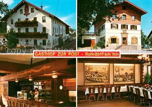 AK / Ansichtskarte Rohrdorf_Inn Gasthof zur Post Gaststube Theke Rohrdorf Inn