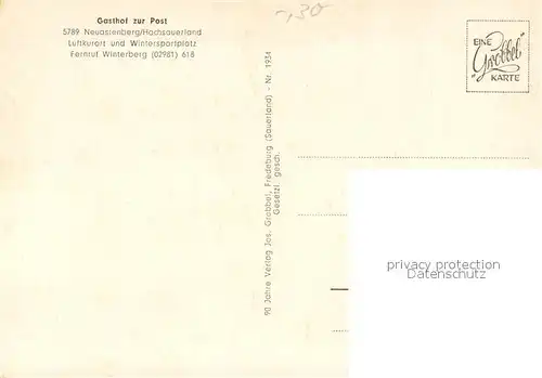 AK / Ansichtskarte Neuastenberg Gasthof zur Post Gastraeume Neuastenberg