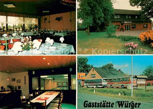 AK / Ansichtskarte Uthlede Gaststaette Wuerger Gaststube Kegelbahn Bushaltestelle Uthlede