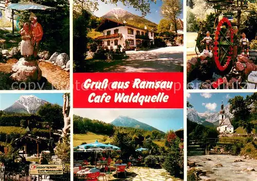 AK / Ansichtskarte Ramsau_Berchtesgaden Cafe Waldquelle Maerchengarten Terrasse  Ramsau Berchtesgaden