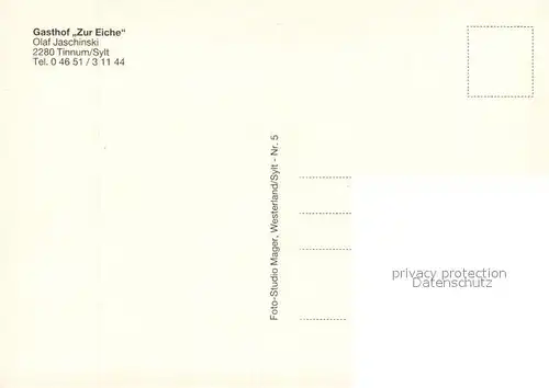 AK / Ansichtskarte Tinnum Gasthof Zur Eiche Gastraeume Tinnum