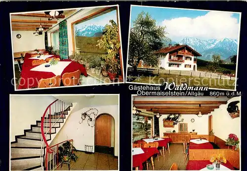 AK / Ansichtskarte Obermaiselstein Gaestehaus Waldmann Gaststube Treppenaufgang Obermaiselstein
