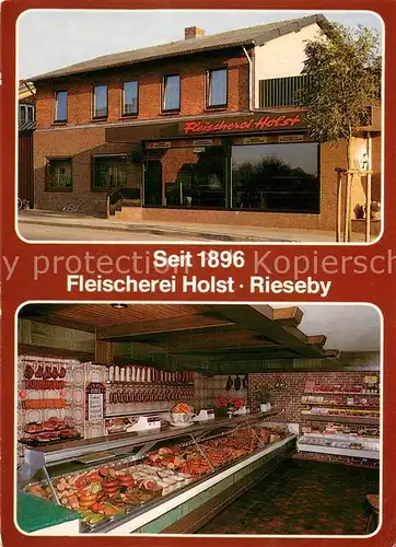 AK / Ansichtskarte Rieseby Fleischerei Holst Verkaufstheke Rieseby