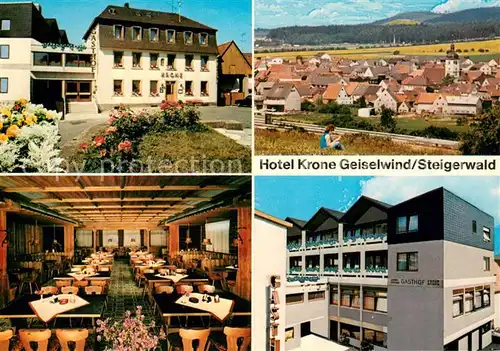 AK / Ansichtskarte Geiselwind Hotel Gasthof Krone Panorama Gastraum Geiselwind