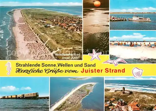 AK / Ansichtskarte Insel_Juist Fliegeraufnahmen MS Frisia Badestrand Inselzug  Insel_Juist