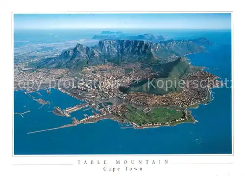 AK / Ansichtskarte Cape_Town_Kaapstad_Kapstadt Table Mountain Bay Harbour Air view Cape_Town