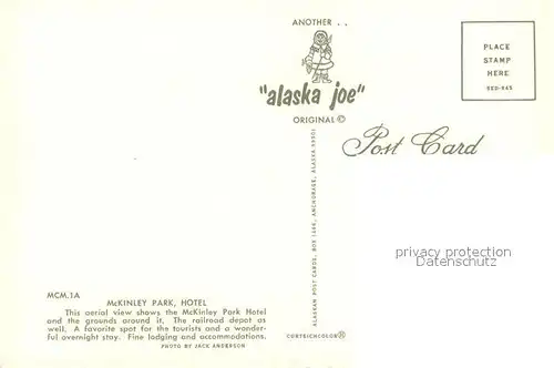 AK / Ansichtskarte California_US State McKinley Park Hotel Air view California_US State