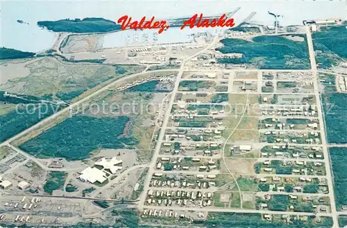 AK / Ansichtskarte Valdez_Alaska Aerial view Valdez_Alaska