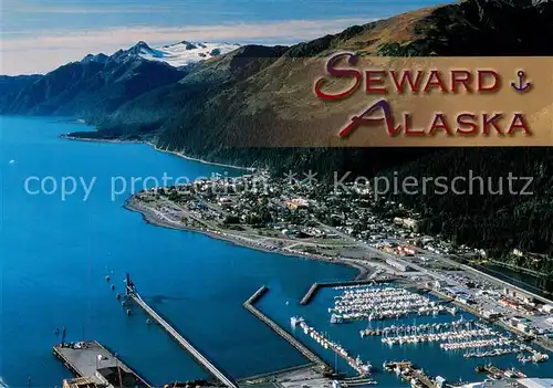 AK / Ansichtskarte Seward_Alaska Major fishing port Air view 