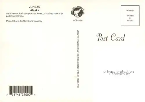 AK / Ansichtskarte Juneau_Alaska Air view 