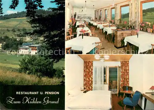AK / Ansichtskarte Cratzenbach Restaurant Pension Zum Kuehlen Grund Gastraum Zimmer Cratzenbach