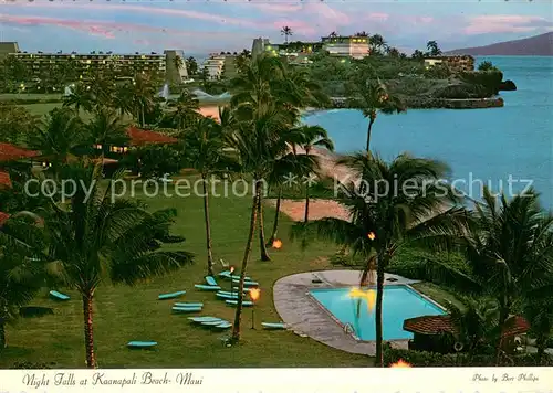 AK / Ansichtskarte Maui_Hawaii Night Falls at Kaanapali Beach View from the Royal Lahaina 