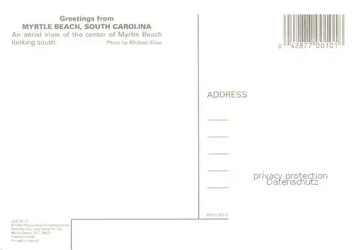 AK / Ansichtskarte Myrtle_Beach Air view of the center of Myrtle Beach 