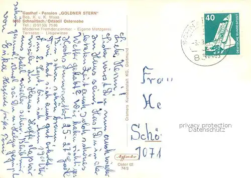 AK / Ansichtskarte Osternohe Gasthof Goldner Stern Gastraeume Panorama Osternohe
