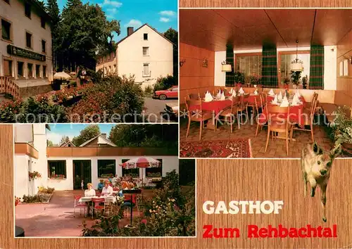 AK / Ansichtskarte Grafengehaig Gasthof zum Rehbachtal Gaststube Gartenterrasse Grafengehaig