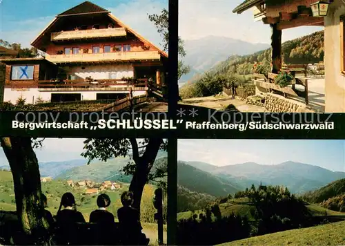 AK / Ansichtskarte Pfaffenberg_Wiesental Bergwirtschaft Schluessel Terrasse Panorama Pfaffenberg Wiesental