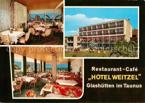 AK / Ansichtskarte Glashuetten_Taunus Hotel Weitzel Restaurant Cafe Liegewiese Glashuetten_Taunus