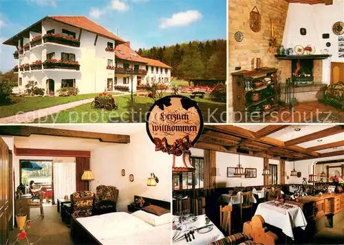 AK / Ansichtskarte Laubach_Hessen Hotel Waldhaus Restaurant Gaestezimmer Kaminzimmer Laubach Hessen