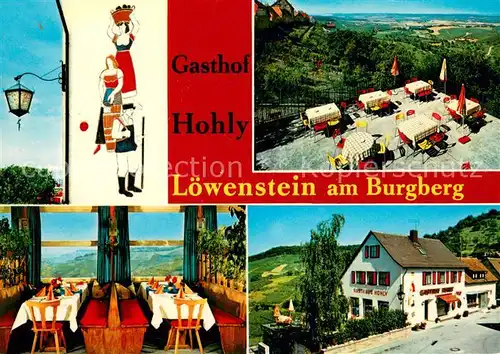 AK / Ansichtskarte Loewenstein Gasthof Hohly Terrasse Gaststube Loewenstein