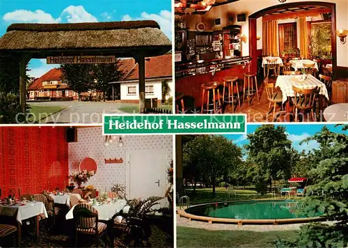 AK / Ansichtskarte Ahnsbeck Heidehof Hasselmann Bar Gaststube Pool Ahnsbeck