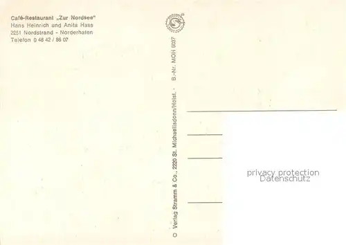AK / Ansichtskarte Norderhafen Cafe Restaurant Zur Nordsee Gastraeume Norderhafen