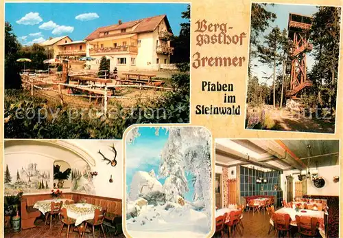 AK / Ansichtskarte Pfaben Berggasthof Zrenner Aussichtsturm Gastraeume Pfaben