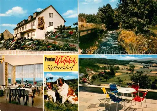 AK / Ansichtskarte Kerbersdorf Pension Wolfshoeh Gaststube Bernhardiner Terrasse Kerbersdorf