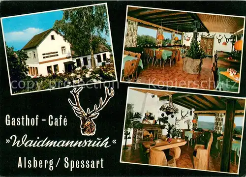 AK / Ansichtskarte Alsberg Pension Restaurant Cafe Waidmannsruh Gastraeume Alsberg