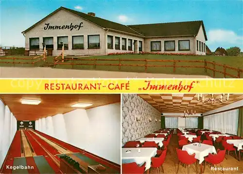 AK / Ansichtskarte Schackendorf_Bad_Segeberg Restaurant Cafe Immenhof Restaurant Kegelbahn Schackendorf_Bad_Segeberg