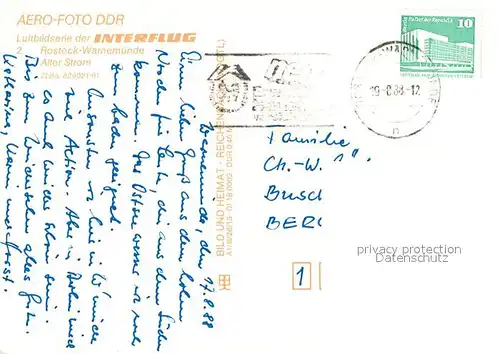 AK / Ansichtskarte Warnemuende_Ostseebad Alter Strom Leuchtturm Teepott Luftbildserie der Interflug Warnemuende_Ostseebad