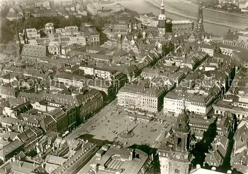 AK / Ansichtskarte Dresden Blick ueber die Altstadt vor der Zerstoerung 1945 Vogelperspektive Repro Dresden
