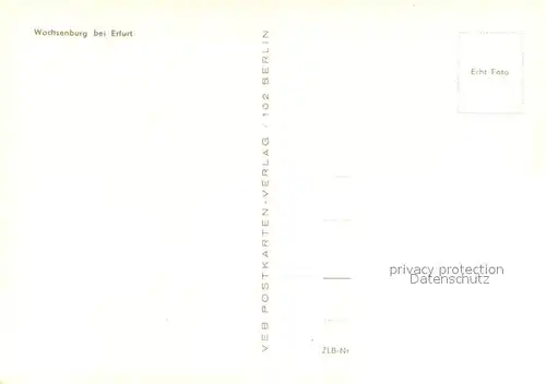 AK / Ansichtskarte Erfurt Wachsenburg Erfurt