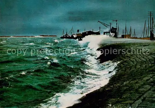 AK / Ansichtskarte Norddeich__Norden_Nordseebad Sturmflut 