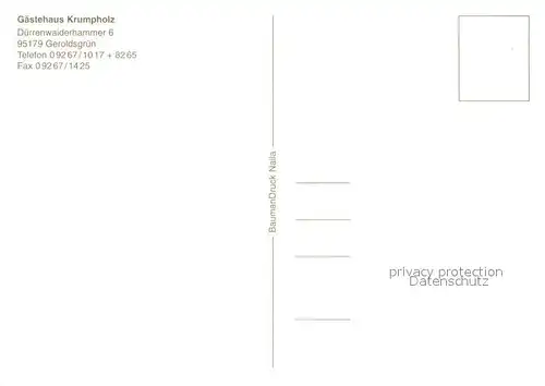 AK / Ansichtskarte Geroldsgruen Gaestehaus Krumpholz im Frankenwald Garten Swimming Pool Geroldsgruen