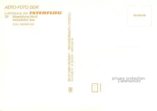 AK / Ansichtskarte Magdeburg Nordstadt Wohnblocks Neustaedter See Luftbildserie der Interflug Magdeburg