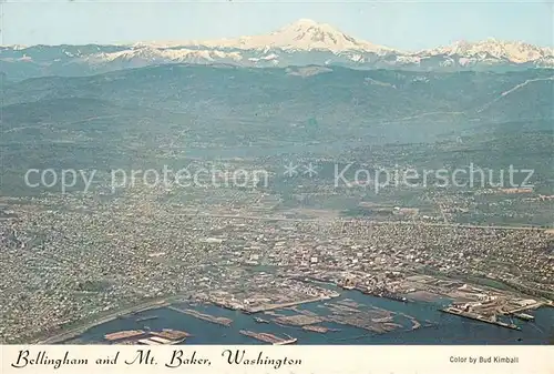 AK / Ansichtskarte Bellingham_Washington and Mt Baker Air view 