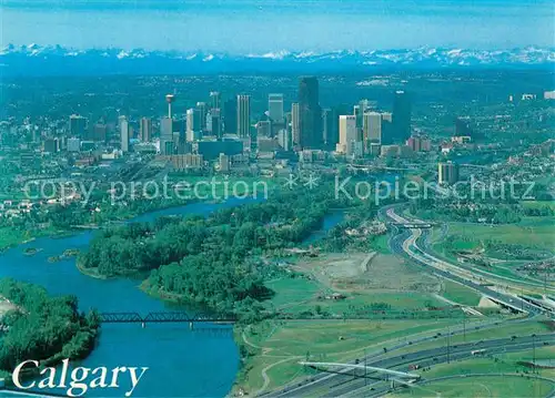 AK / Ansichtskarte Calgary The city skyline with the Rockies on the horizon Calgary