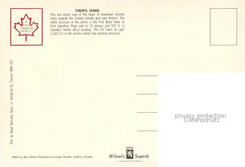 AK / Ansichtskarte Toronto_Canada The Skyline Aerial view Toronto Canada