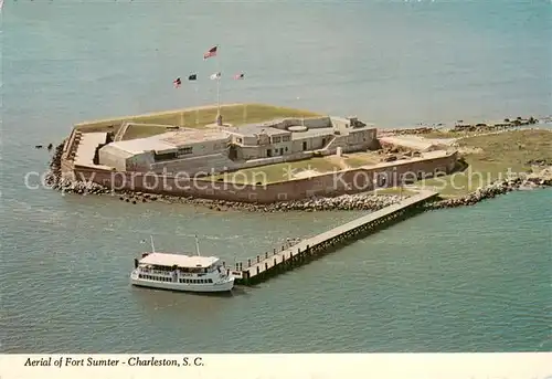 AK / Ansichtskarte Charleston_South_Carolina Aerial view of Fort Sumter 