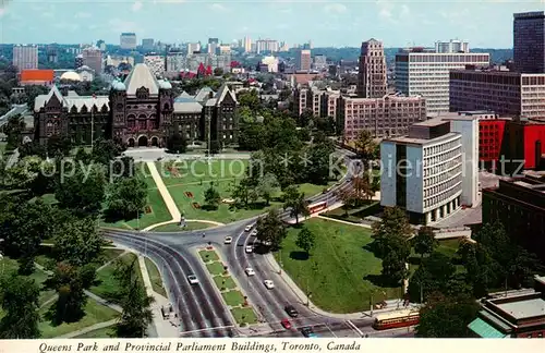 AK / Ansichtskarte Toronto_Canada Queens Park and Provincial Parliament Buildings Air view Toronto Canada
