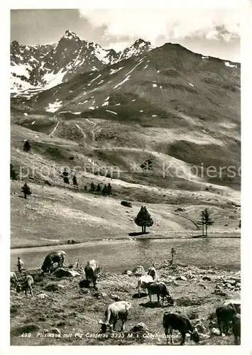 AK / Ansichtskarte Alp_Flix_GR Flixersee mit Piz Calderas Oberhalbstein 